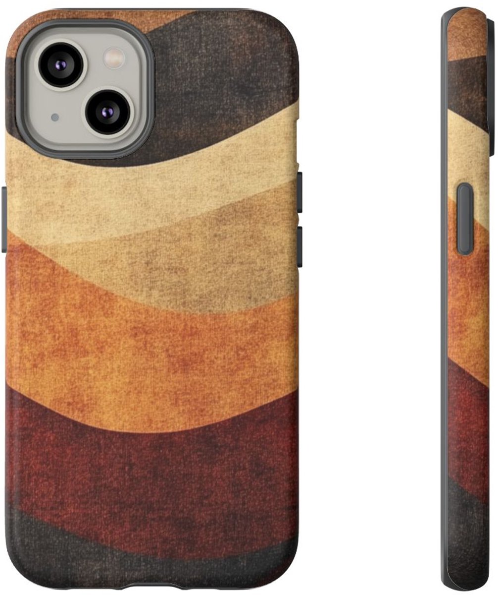 Warme Abstracte Golfpatronen – Telefoonhoesje Geschikt voor iPhone 14