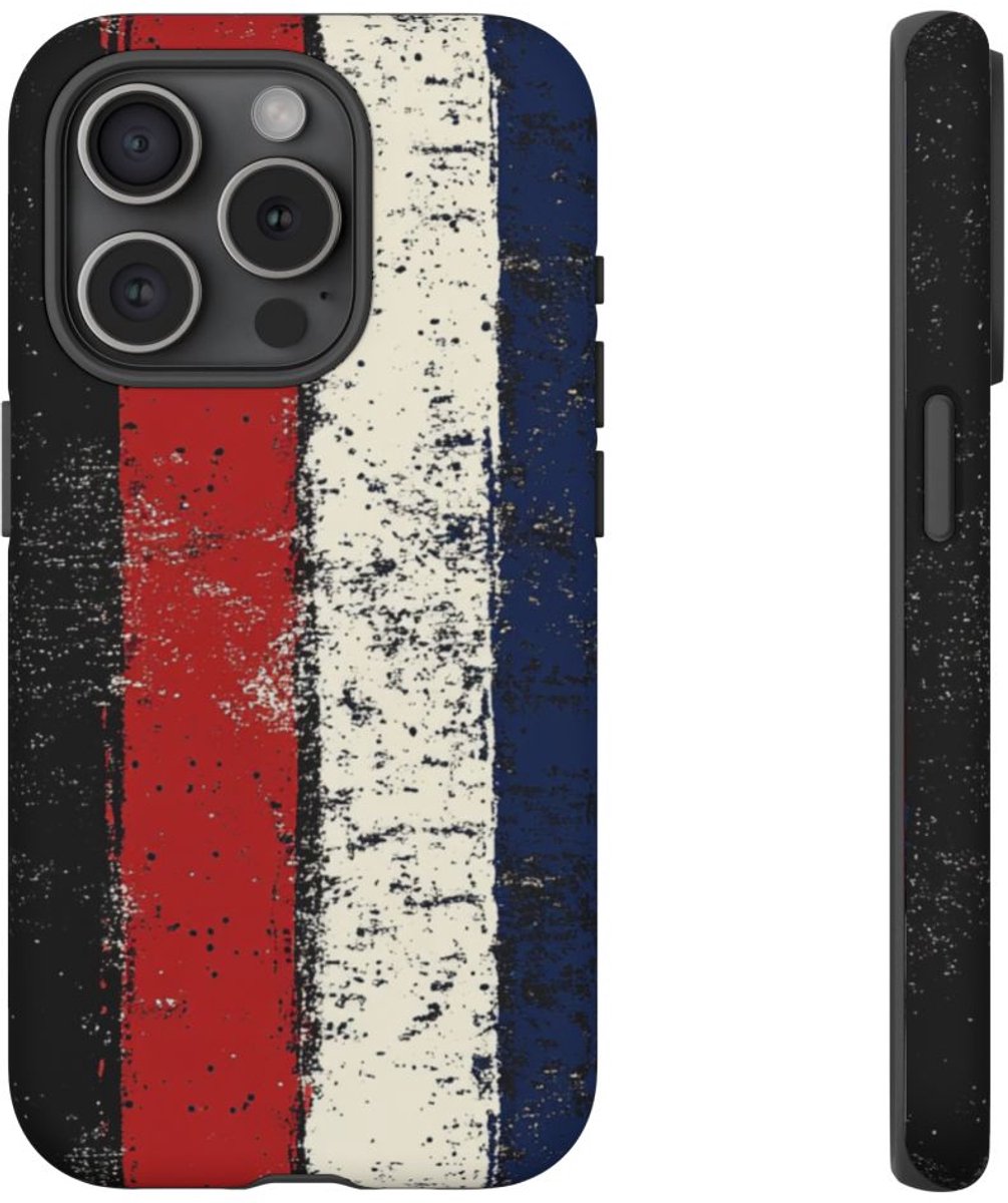Verweerde Verticale Strepen Patroon – Telefoonhoesje Geschikt voor iPhone 15 Pro
