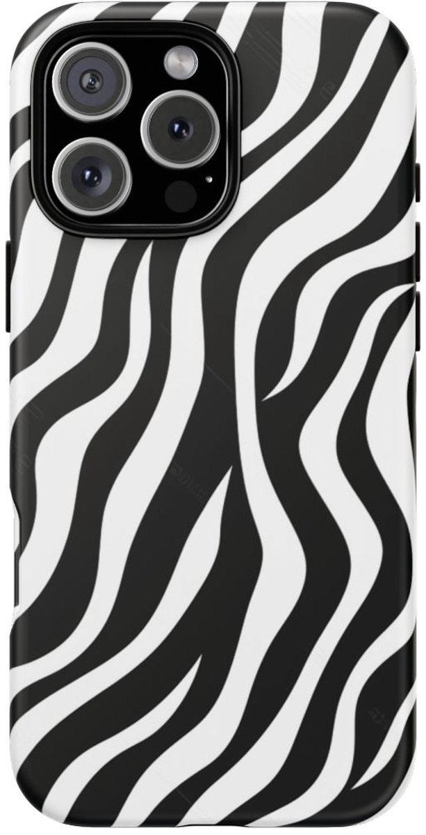 Zwart-Wit Zebra Strepenpatroon – Telefoonhoesje Geschikt voor iPhone 16 Pro Max