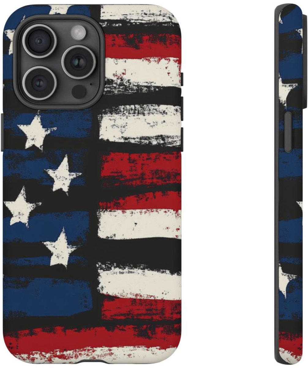 Verweerd Vlagpatroon met Vintage Effect – Telefoonhoesje Geschikt voor iPhone 15 Pro Max