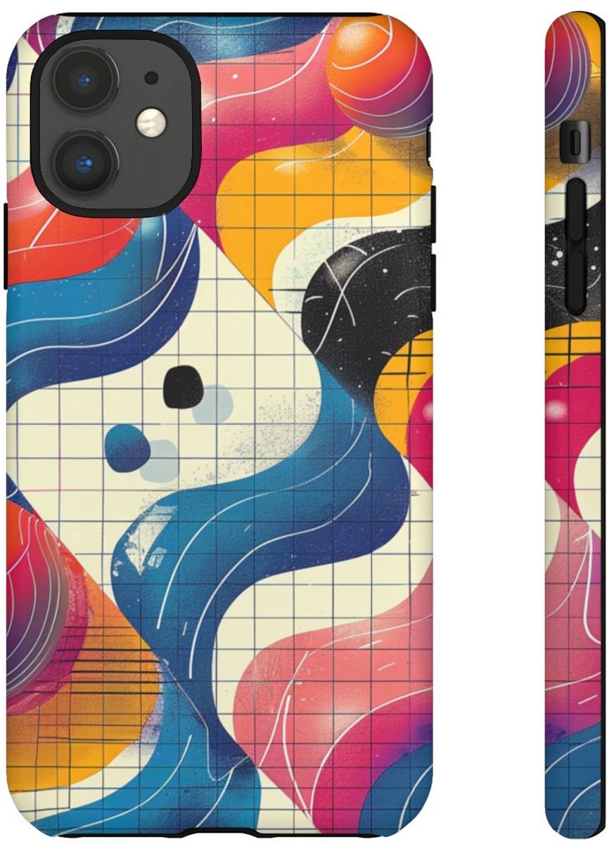 Kleurrijk Abstract Geometrisch Ontwerp – Telefoonhoesje Geschikt voor iPhone 11