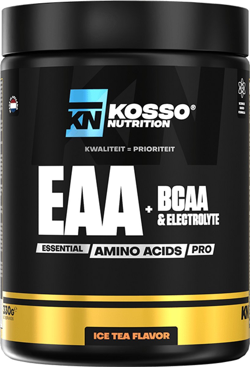 Kosso Nutrition – EAA PRO – Ice Tea – 9 Essentiële Aminozuren – Spieropbouw & Hydratatie – 330g