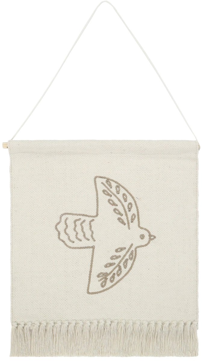 Puck Bird Wandkleed - Creme