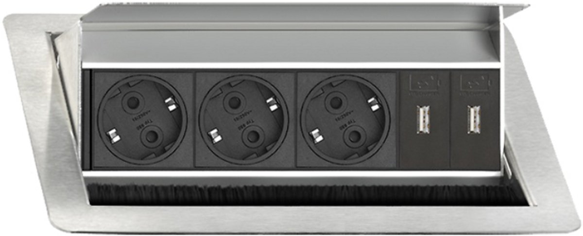 EVOline FlipTop Push Medium 3xWCD +2xUSB-lader A+C BELGIE
