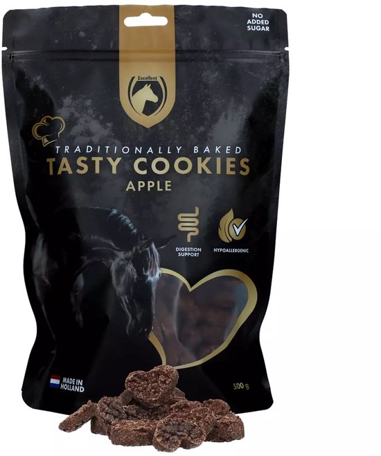 Excellent Horse Paardenkoekjes - 500 gram - Appel - Ambachtelijk Paardenvoer - Paardenverzorging - Traktatie Paarden - Ter ondersteuning van de spijsvertering Excellent Horse Paardenkoekjes - 500 gram - Appel - Ambachtelijk Paardenvoer - Paardenverzorging - Traktatie Paarden - Ter ondersteuning van de spijsvertering