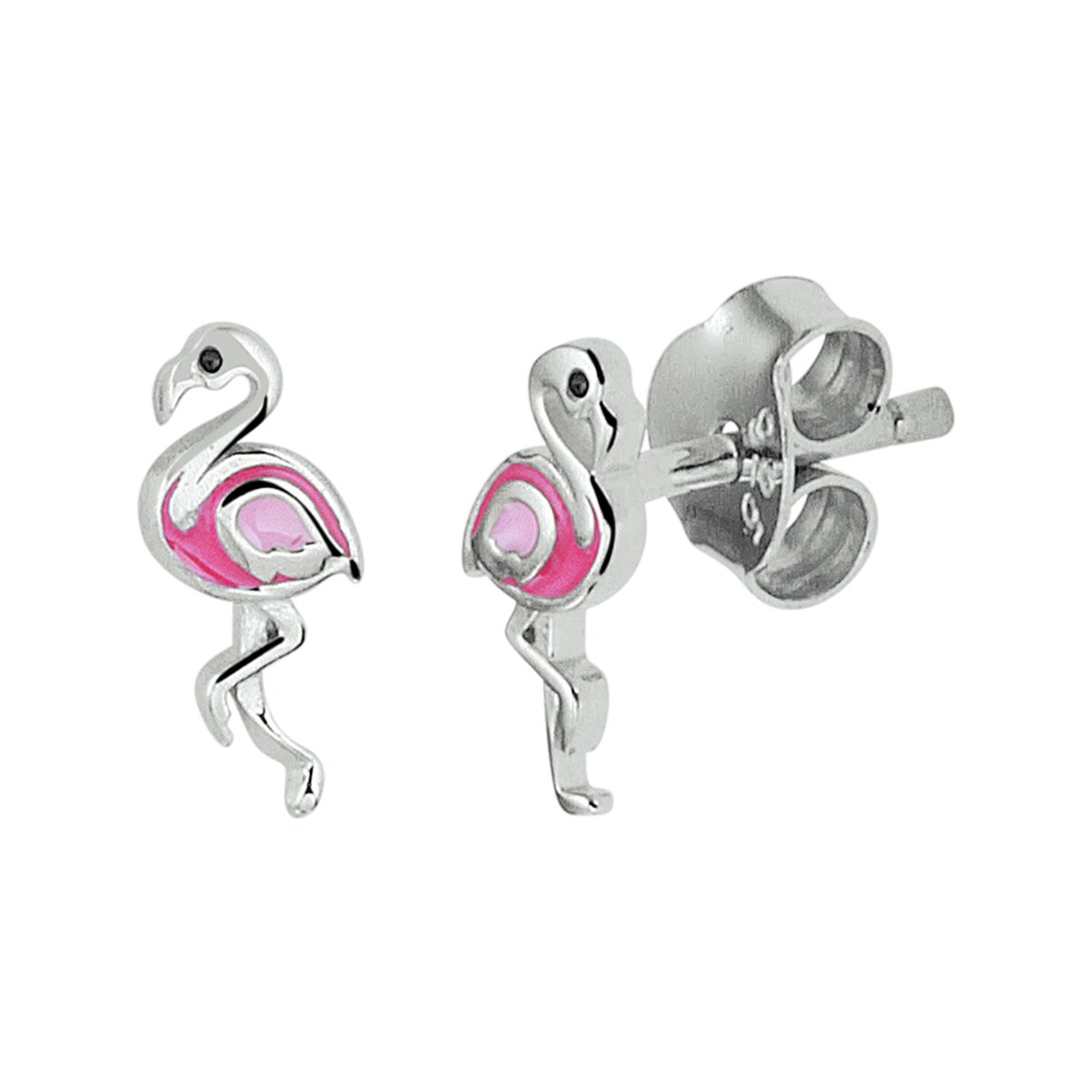 Yep! oorknoppen flamingo - Zilver