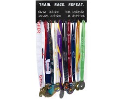 Medaillehanger - Medaillehouder - Krijtbord met haken - Medaille ophangen - Medaille Houder - Medaille Rek - Ophanghaken - Hardlopen - Hardloop Cadeau - Inclusief krijt en montage set