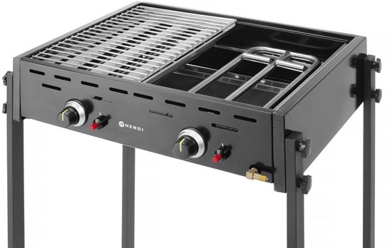 Hendi Roast-Master Pro gasgrill - dubbele branders - zwart - 11,6kW - 790x560x900mm van Hendi — afbeelding 3