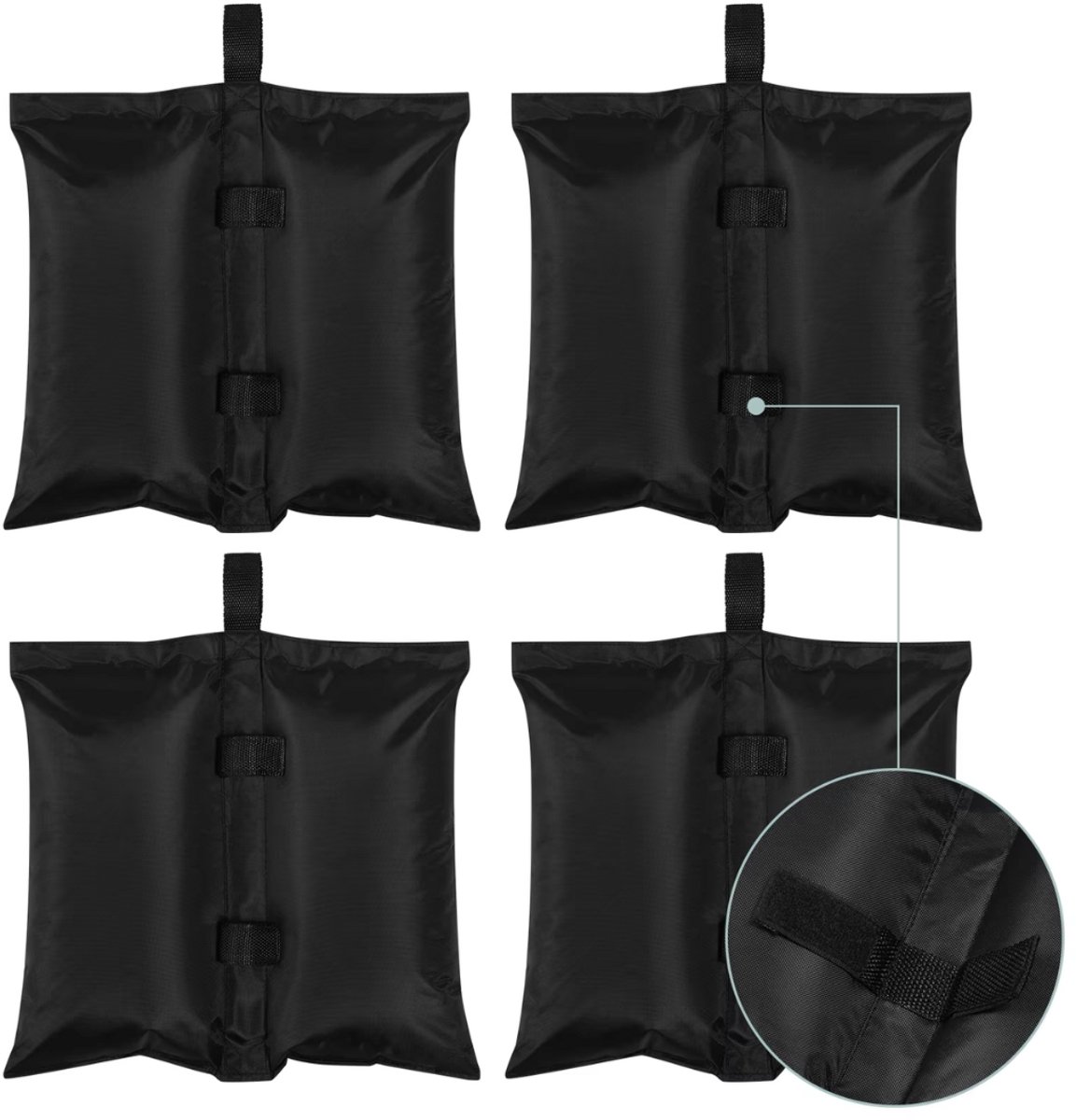 4 Stuks Zandzakken - Zware Gewichtszakken voor Tuinhuisje & Parasol - Tentgewichten voor Pop-up Partytent - Windbestendig - Ideaal voor de Tuin