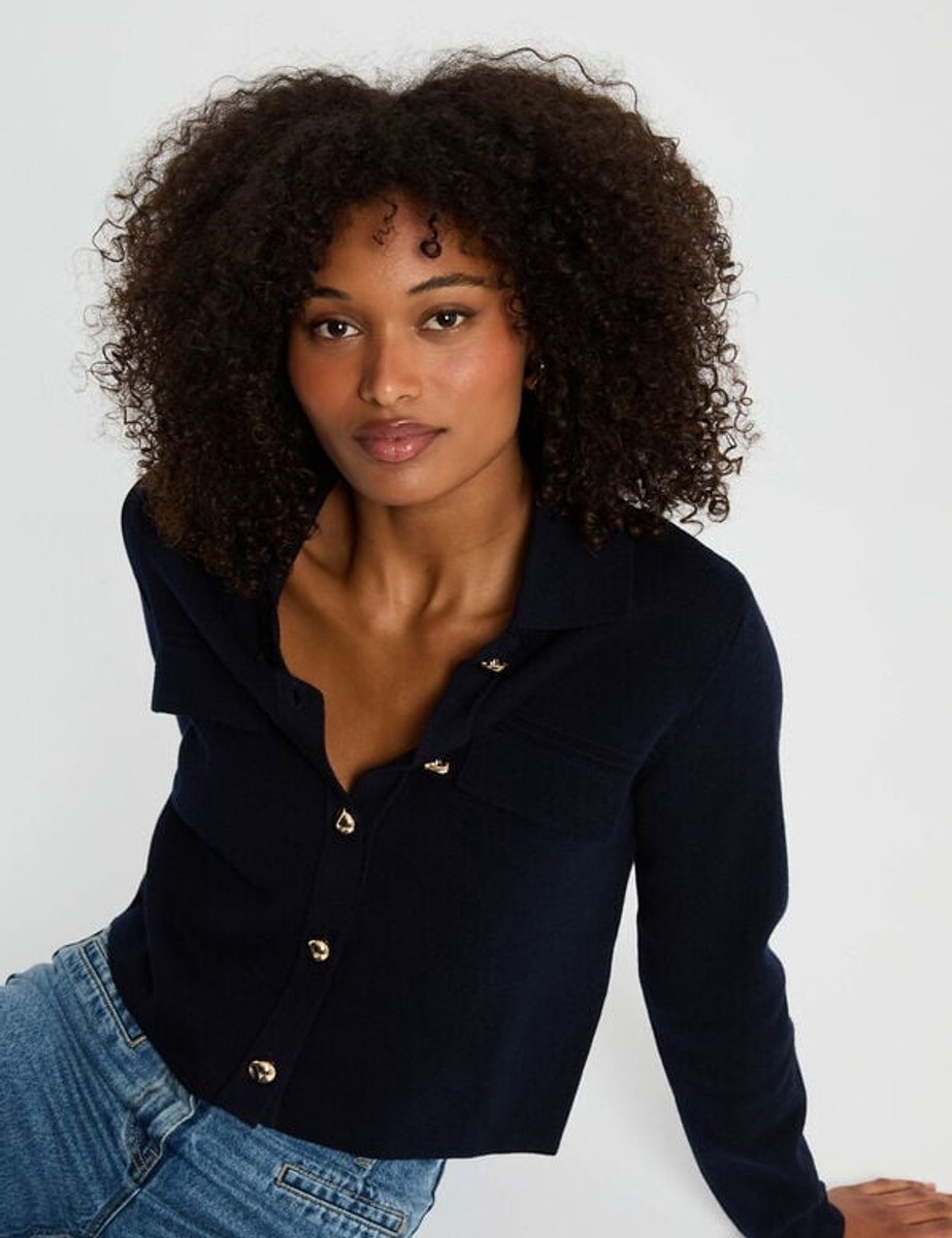 Morgan - Long-sleeved Cardigan 252-Mimdie Navy Blue - Maat : M