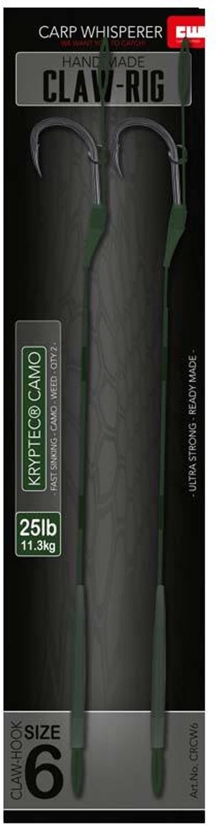 Carp Whisperer - Claw Rig - Haak maat: 6 - 2 stuks - Weed