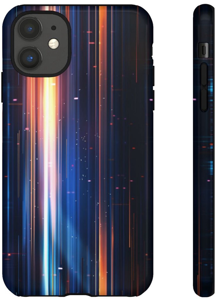 Verticale Lichtstralen in Abstract Ontwerp – Telefoonhoesje Geschikt voor iPhone 11