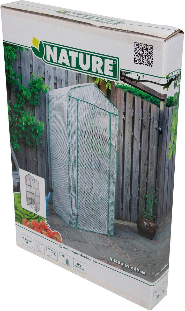 Talen Tools Nature Greenhouse - H160 x 69 x 49cm - with 4 shelves