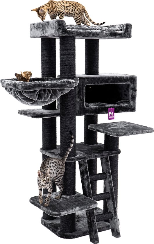 Petrebels Estate 170 Krabpaal - Pepper - Premium kwaliteit - XXL krabpaal voor grote katten