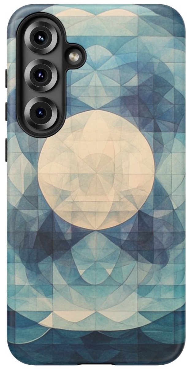 Geometrisch Kleurenspel van Zee en Maan – Telefoonhoesje Geschikt voor Galaxy S25 Plus