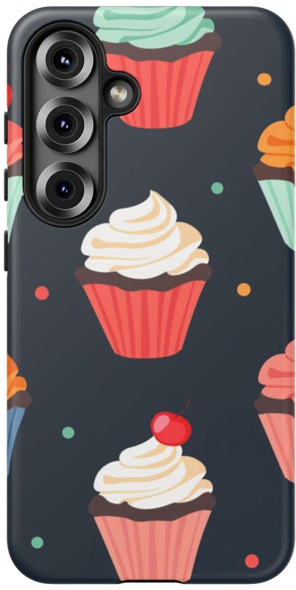 Vrolijk Cupcakepatroon – Telefoonhoesje Geschikt voor Galaxy S25