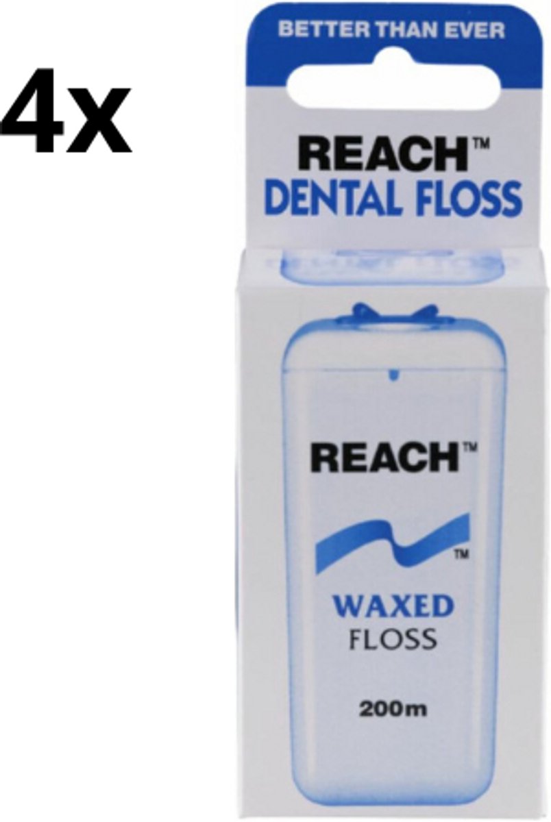 Johnson & Johnson Reach Dental Floss Waxed - 4 x 200 m - Voordeelverpakking