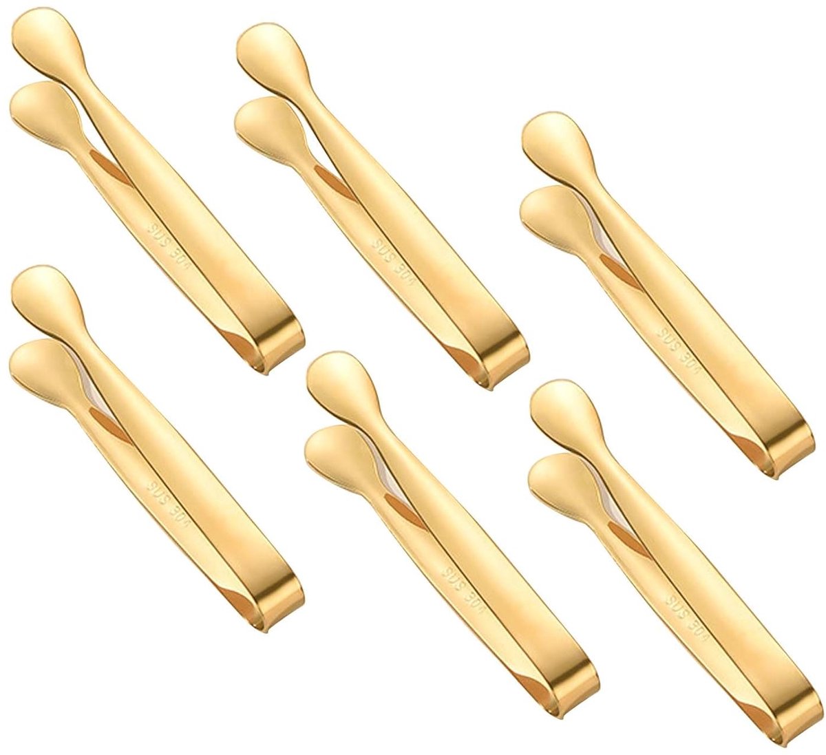 Duurzame suikerklem - multifunctioneel - set van 6 - roestvrij staal - 11 cm