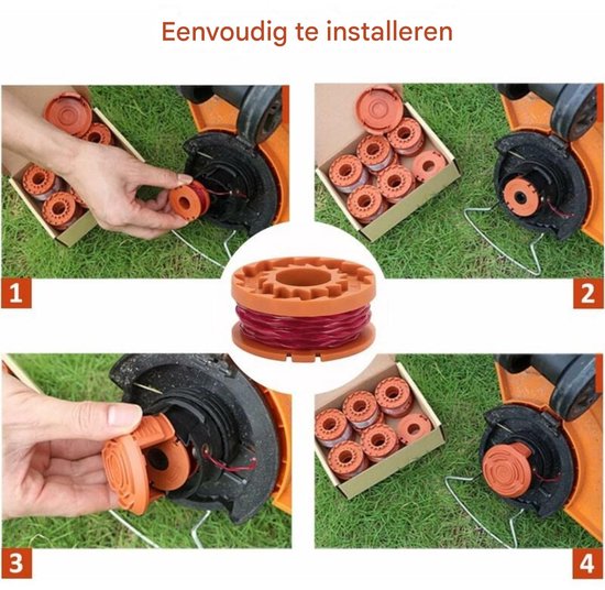 EXCITAT Maaidraad - Vervangende spoelen voor grasmaaiers - geschikt voor Worx-grasmaaiers - 1,65 mm diameter en 3 m lengte - 8 artikelen van EXCITAT — afbeelding 4