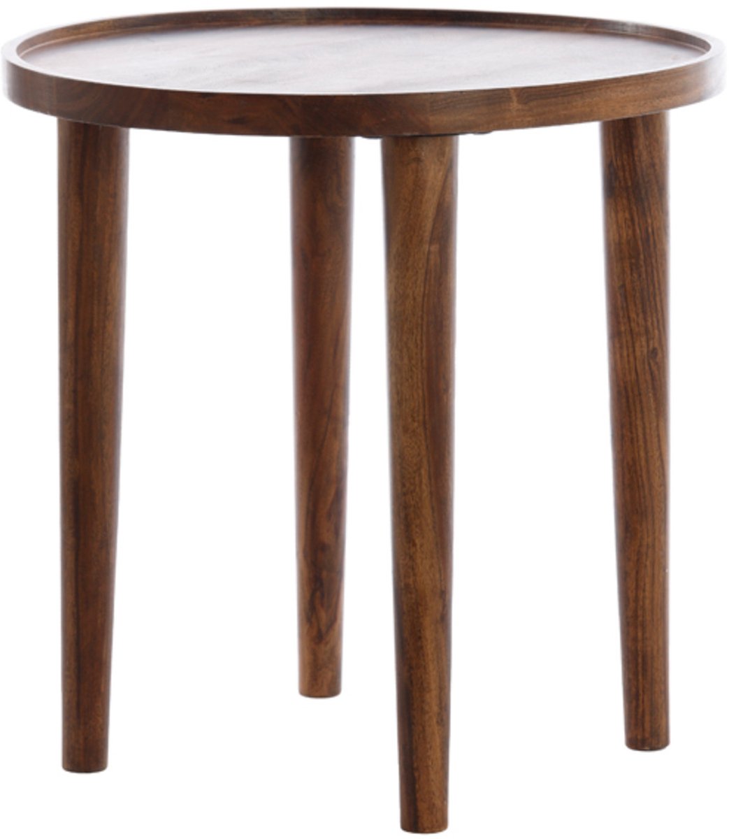 Light & Living Bijzettafel QIANO - Ø45x45cm - Bruin