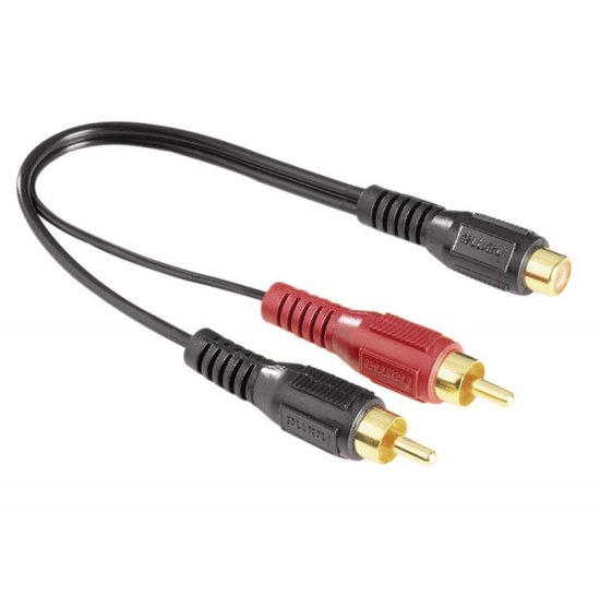 Audio adapter - RCA (Tulp) (m) naar 2x RCA (Tulp) (v) - 1 stuks Audio adapter - RCA (Tulp) (m) naar 2x RCA (Tulp) (v) - 1 stuks