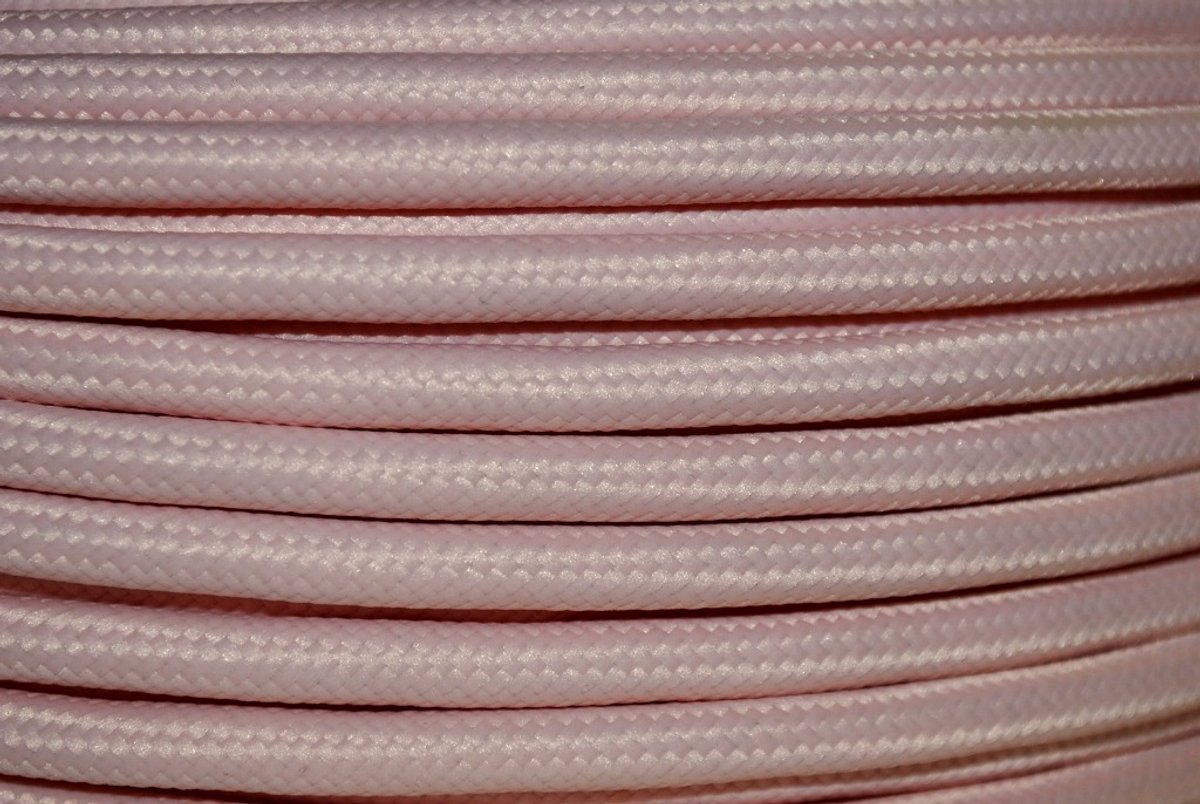 Textielstroomkabel 3x0,75mm² roze