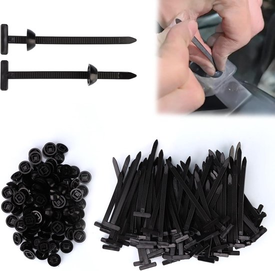 100 Stks Zware Nylon Kabelbinders, Zelfsluitende Plastic Kabelbinders Voor Autobedrading Reparatie Universele Bevestigingsmiddelen
