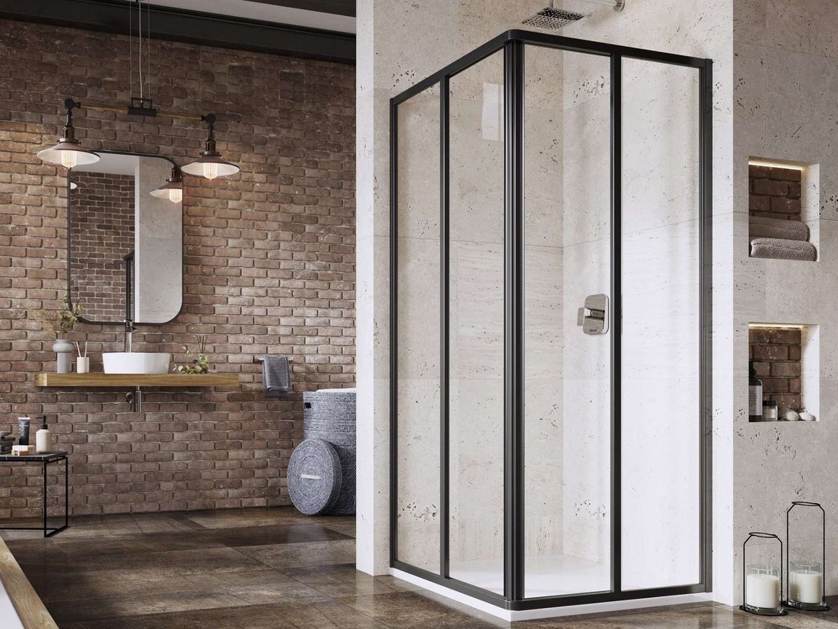 Ravak Supernova - Douchecabine 90x90 cm, zwart/helder glas 14V703O2Z1S