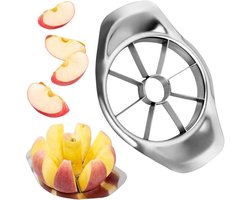 EXCITAT Snijmachine - Roestvrijstalen snijmachine - Geschikt voor appels, peren, sinaasappels, aardappelen, tomaten, avocado's - Zilver