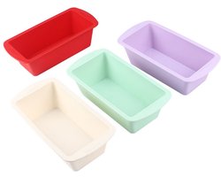 EXCITAT Bakvormen - Bakvormen siliconen - bakvormen set - Broodvormen voor brood, cake en toast - Geschikt voor de airfryer - Set van 4