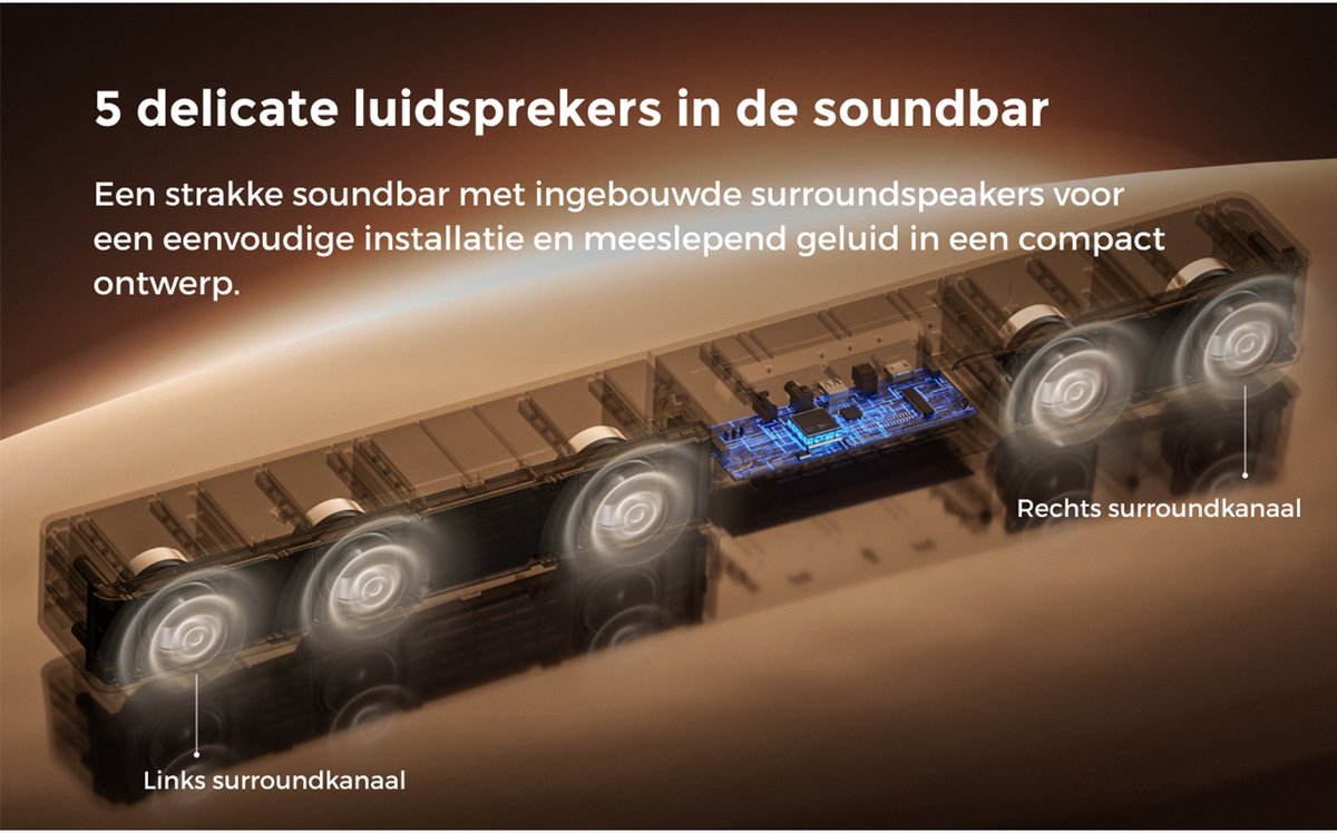 ULTIMEA Poseidon M60 Boom Soundbar 5.1 Dolby Atmos Zwart - afbeelding 3