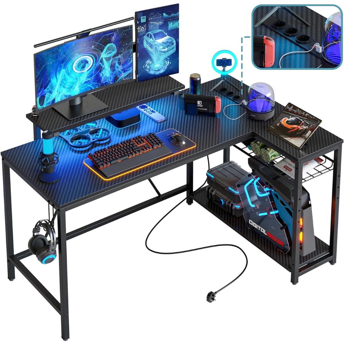 DailySupplies® Hoekbureau Gaming - Bureau L Vormig - Computer Desk