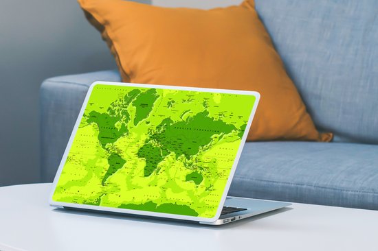 Autocollant pour ordinateur portable - 12,3 pouces - Wereldkaart - Robuste - Violet - 30x22cm - Autocollants pour ordinateur portable - Skin pour ordinateur portable - Housse