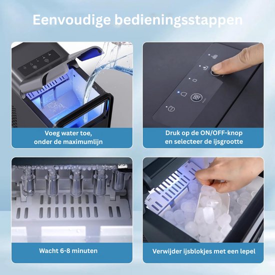 DailySupplies® Ijsblokjesmachine - Ijsmachine - Ijsblokjesvorm van DailySupplies® — afbeelding 3