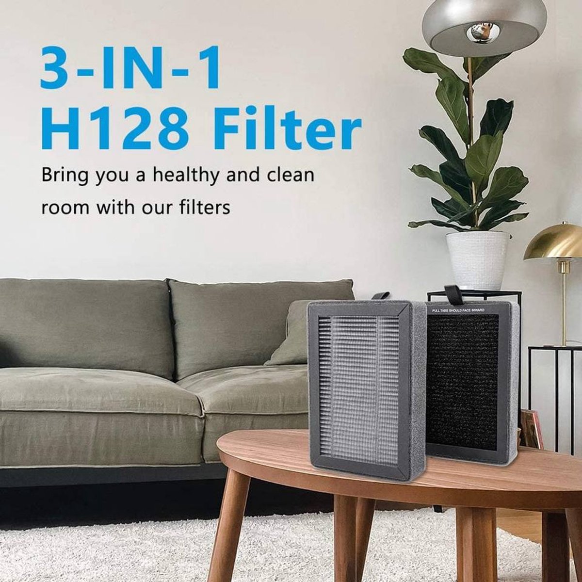 Geschikt voor de levoit lv-h128, luchtreiniger toebehoren filter, 2 stuks