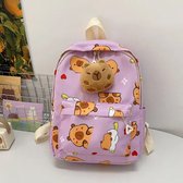 Sac à Dos Peluche Enfant Capybara - Mignon Sac à Dos Animal 32x25x15 Cm - Pour école, Voyages, Activités
