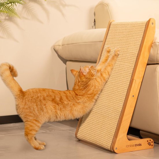 myKotty VIGO Stabiele krabbank, robuust krabmeubel voor veeleisende katten, perfect voor spelen, liggen en krassen, veilig en niet giftig, 71 x 21 x 25 cm, zwart