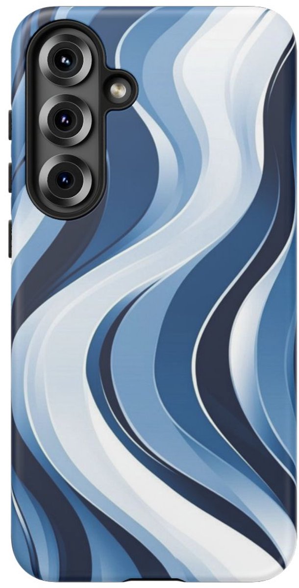 Moderne Blauwe Golven – Telefoonhoesje Geschikt voor Galaxy S25 Plus