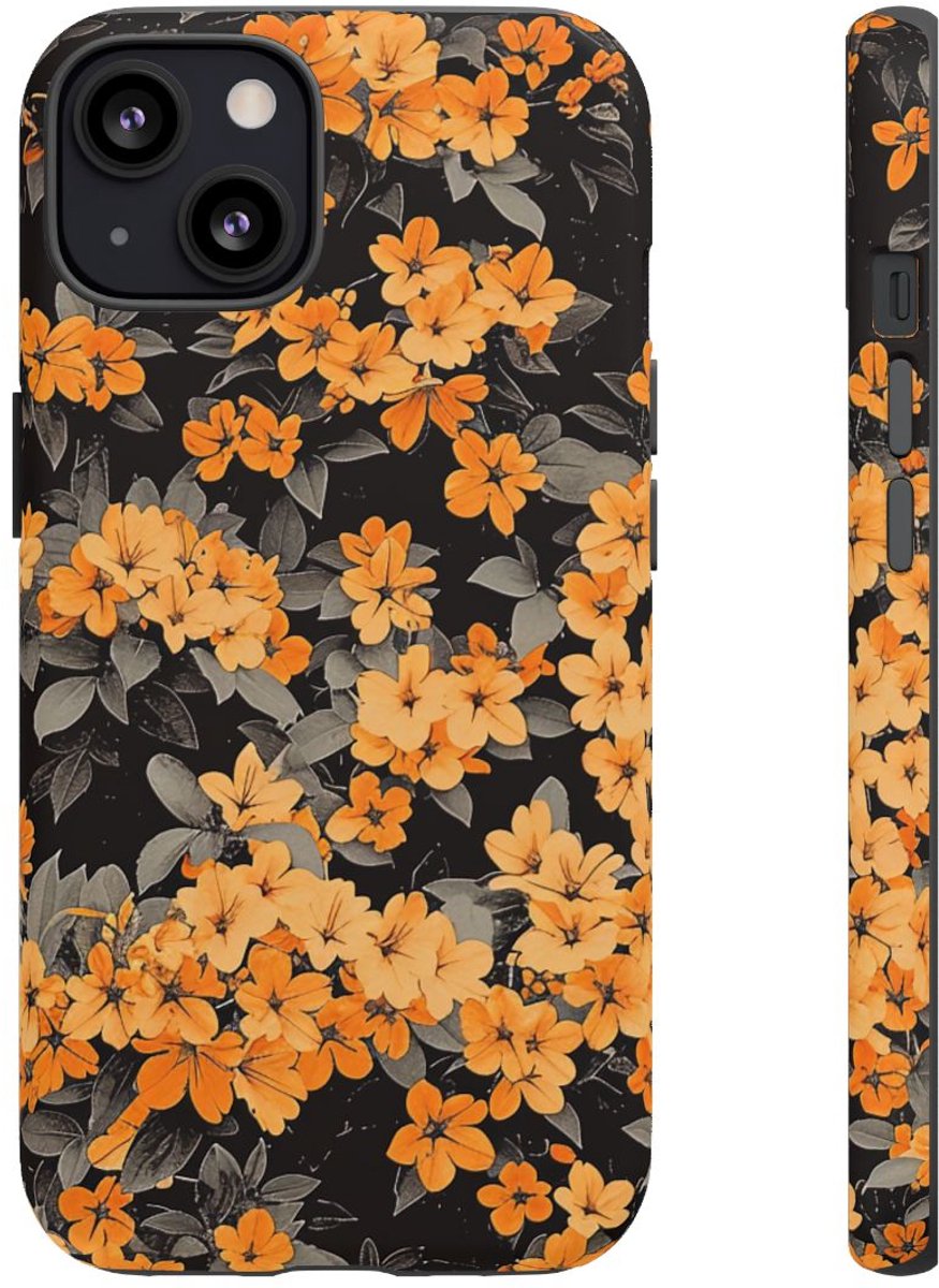 Levendige Oranje Trompetbloemen – Telefoonhoesje Geschikt voor iPhone 13