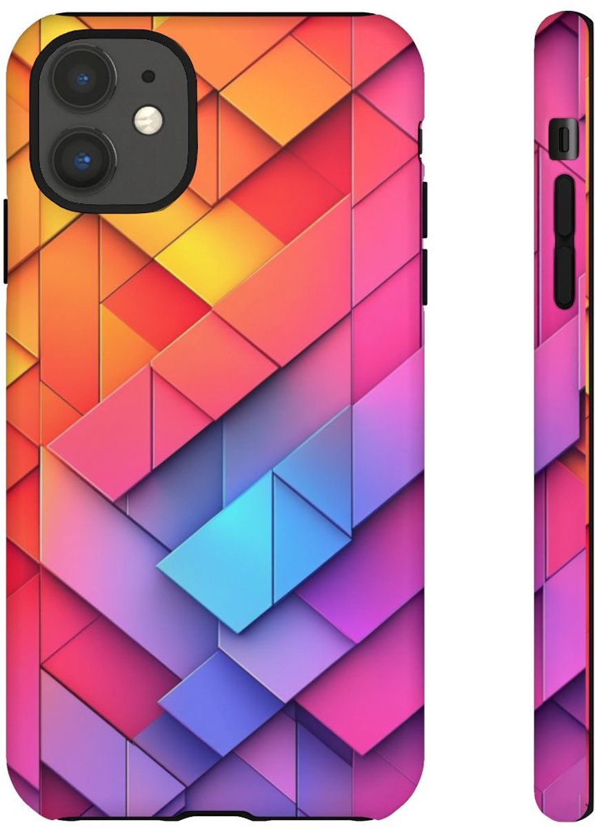 Kleurrijk Geometrisch Patroon – Telefoonhoesje Geschikt voor iPhone 11