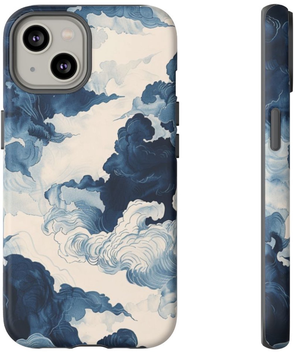 Wolken en Lucht Inktillustratie – Telefoonhoesje Geschikt voor iPhone 14