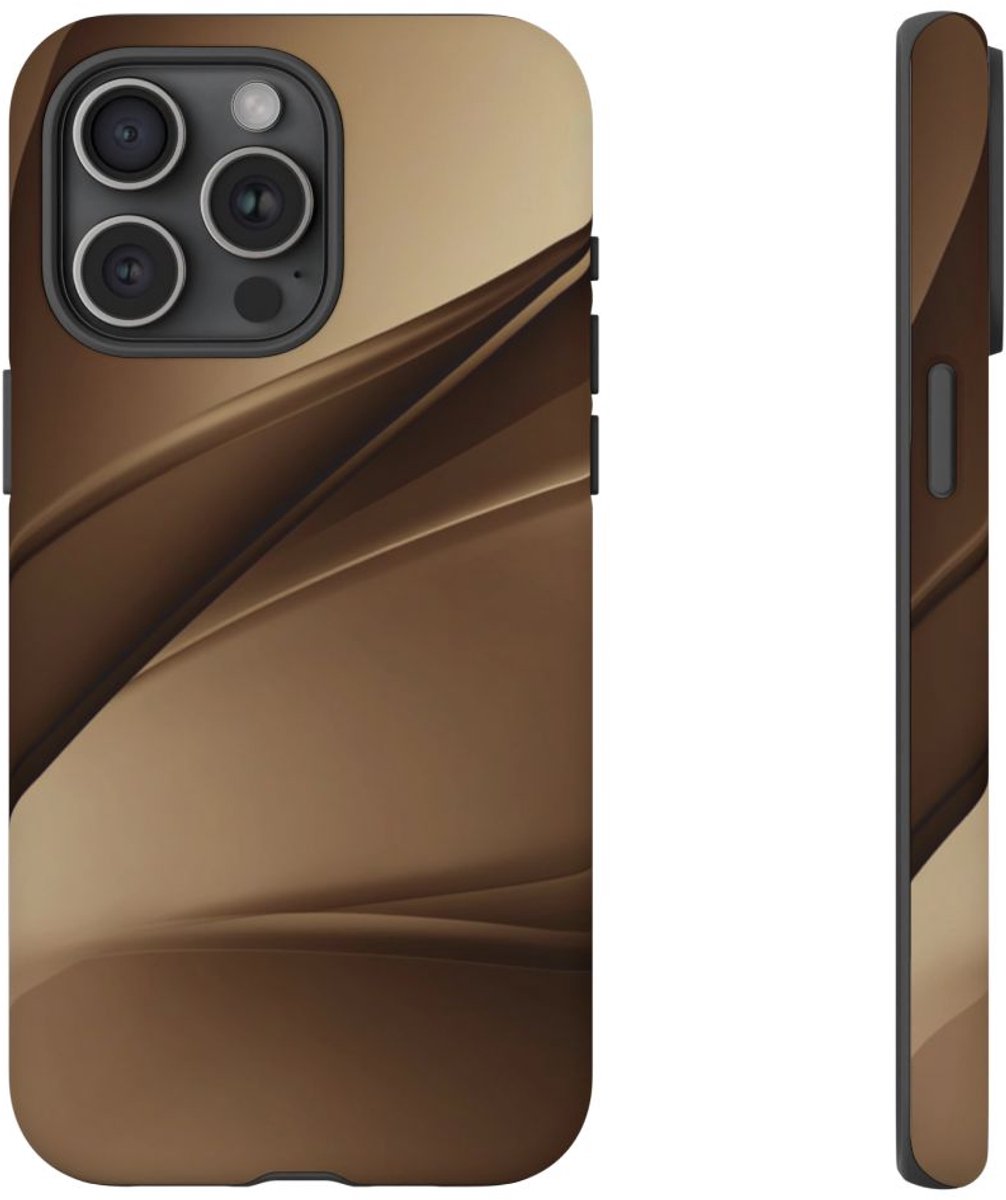 Abstract Bruin Kleurverloop Design – Telefoonhoesje Geschikt voor iPhone 15 Pro Max