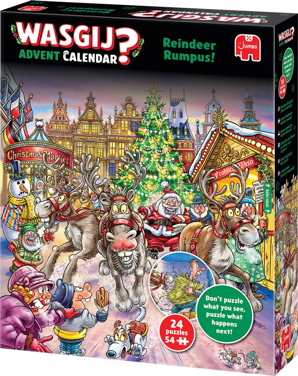 Wasgij Kerstmis Adventskalender - Rendier-ravage! - 24 puzzels met 54 stukjes - Aftelkalender - Advent Calender — afbeelding 3