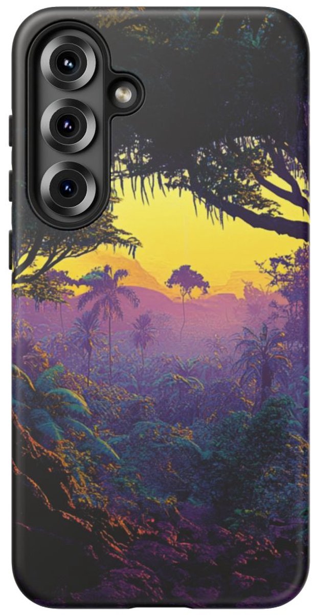 Sprookjesachtige Jungle Zonsondergang – Telefoonhoesje Geschikt voor Galaxy S25 Plus