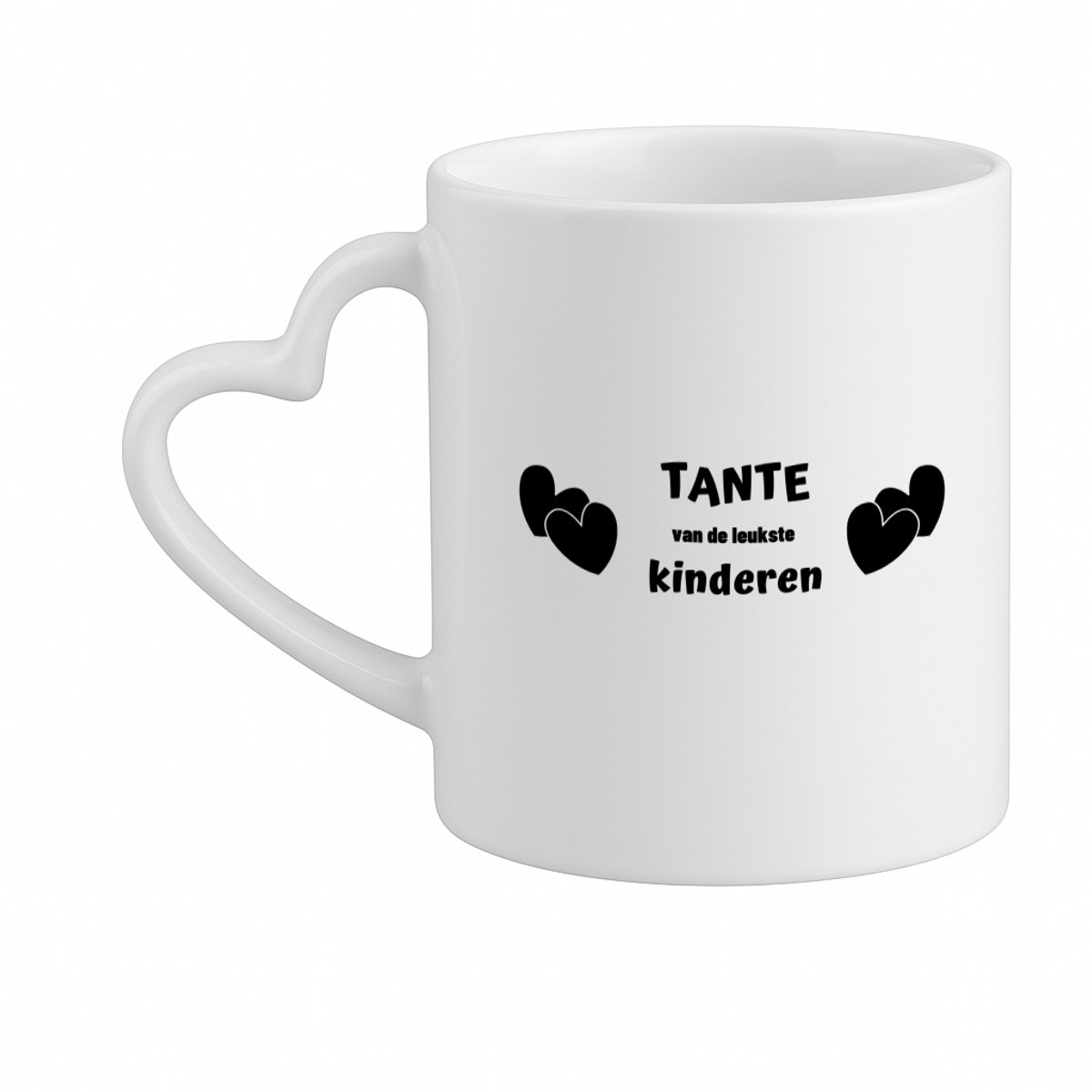 Hacebo® - tante van de leukste kinderen koffiebeker met hart oor wit - Tante - de leukste tante - thee mok - koffie beker - verjaardag - cadeau voor tante - kado - geschenk - koffiemok - 330 ML