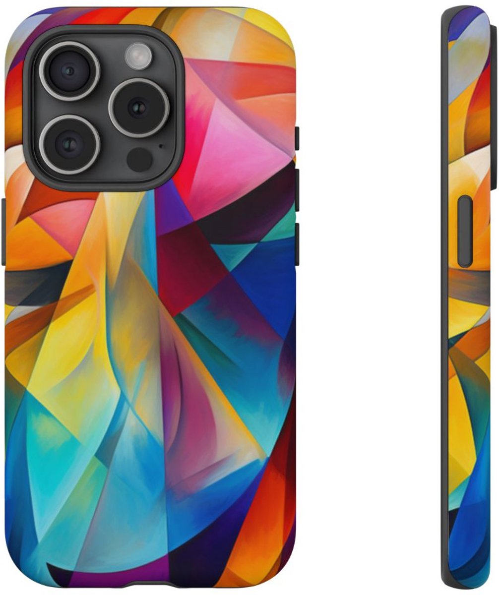 Abstracte Kleurrijke Vormen – Telefoonhoesje Geschikt voor iPhone 15 Pro