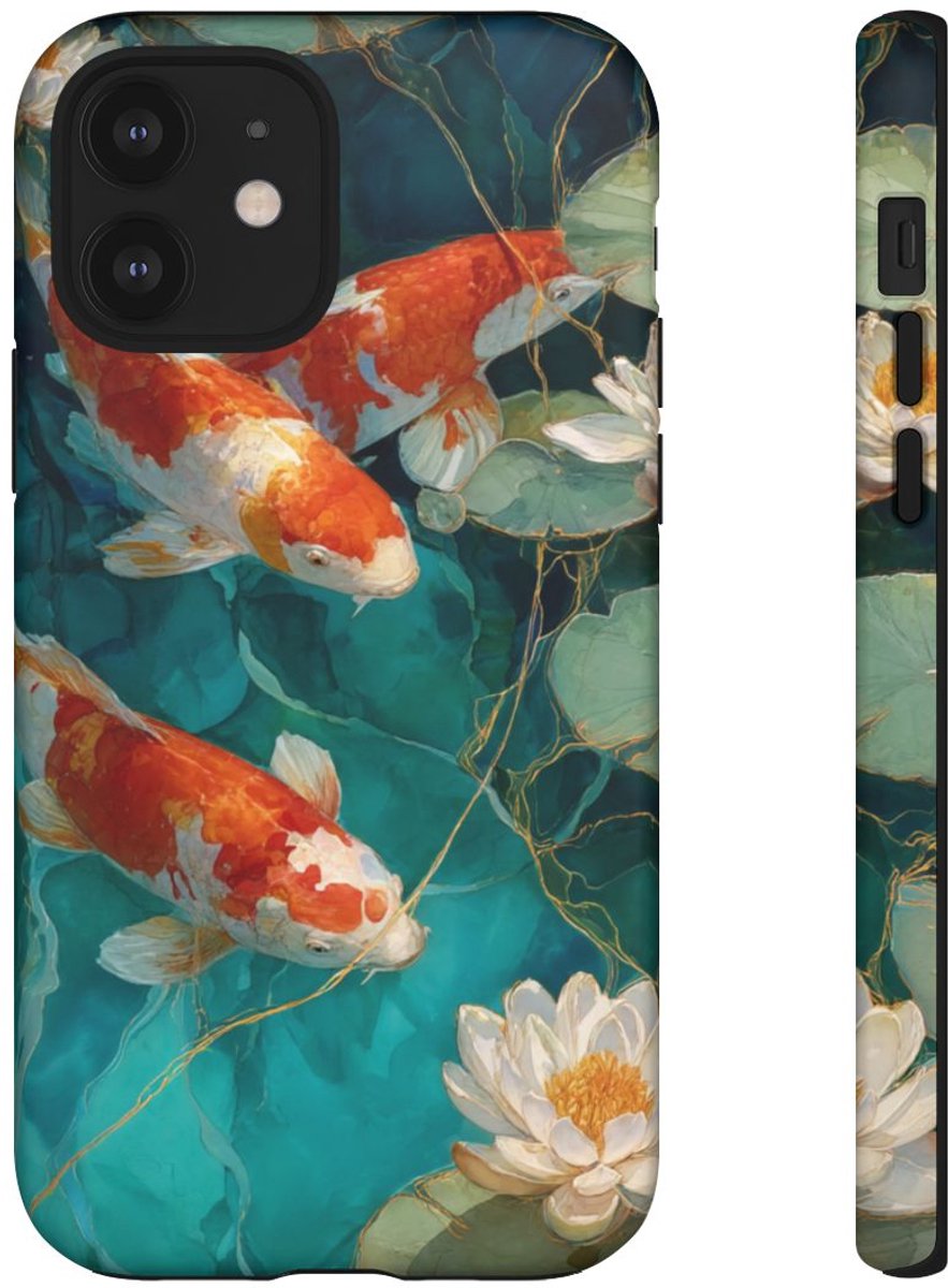 Koi Karpers en Waterlelies – Telefoonhoesje Geschikt voor iPhone 12