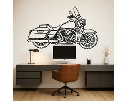 Harley-Davidson Road King Wanddecoratie Hout – Cruiser Motor Muurdecoratie – Lasergesneden Design – Stoer Cadeau voor Harley Liefhebber – Mancave & Garage Decoratie – 75 cm Breed