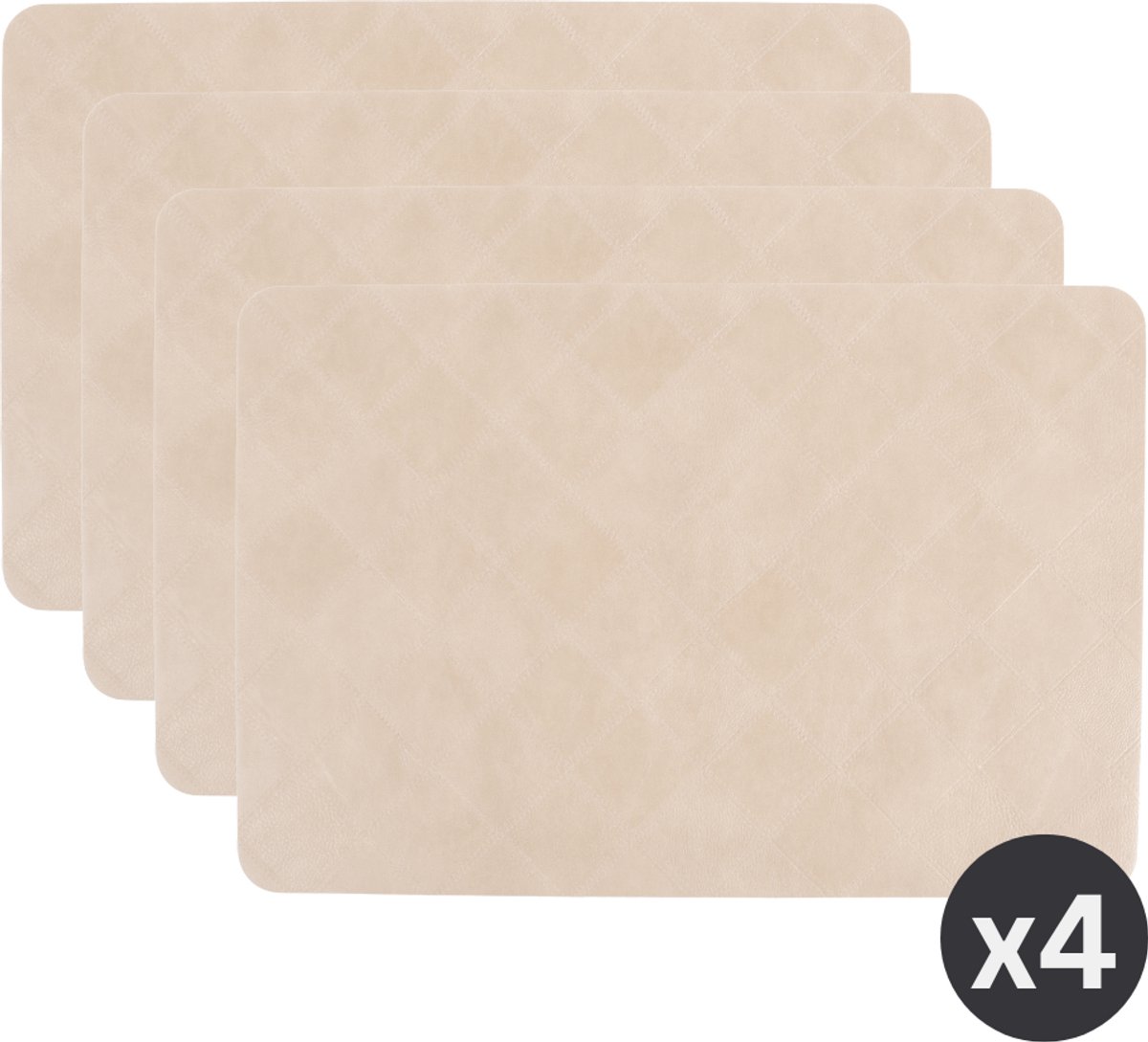 ZICZAC - Placemat EDSON - SET/4 - Kunstleer - 30x45 cm, ivoor