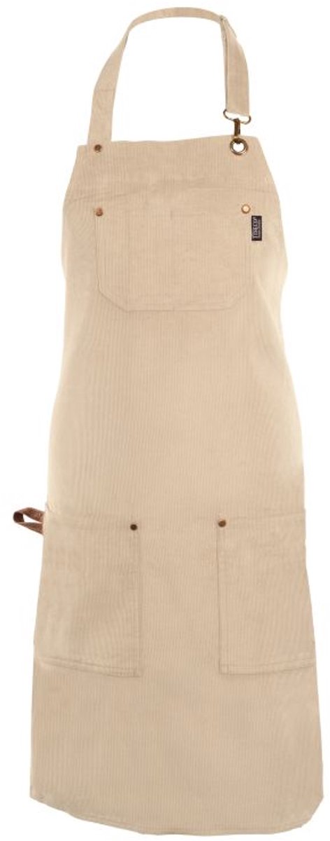Tiseco - Keukenschort VELMAR - unisex, met zakken - 70x85 cm, beige